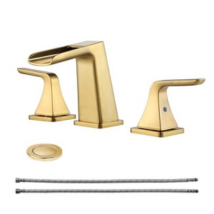 PROOX 8 in. Widespread 2-Handle Waterfall Spout Bathroom Faucet with Pop-Up Assembly - 1 of 4