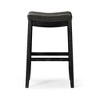 HomeRoots 31" Charcoal and Black Faux Leather and Solid Wood Backless Bar Height Bar Chair - 4 of 4