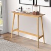 Costway Bamboo Bar Table 48'' High Top Console Dining Pub Table For Narrow Space Natural - 4 of 4