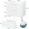 Lateral File Cabinet with 2 Drawers & Charging Station for Letter/Legal/A4 Size Hanging Files, Mobile Filing Cabinet, Simple White - 2 of 4