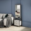 360° Swivel Jewelry Armoire, Jewel Armoire With 2 Bottom Drawer, Jewelry Box For Women With Spacious Storage Area-Cuddlewood - 2 of 4