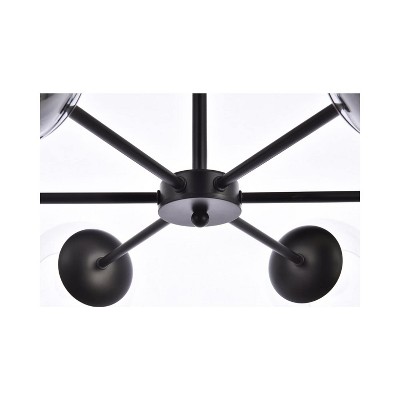 Briggs 30-Inch Black and Clear Glass Globe Pendant Light