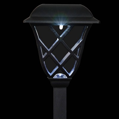 16" Black Stainless Steel Solar LED Pathway Lights, Set of 4