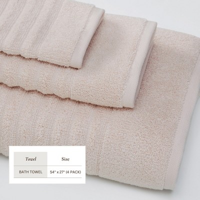 Blush Combed Cotton Ribbed Bath Towel Set for Kids