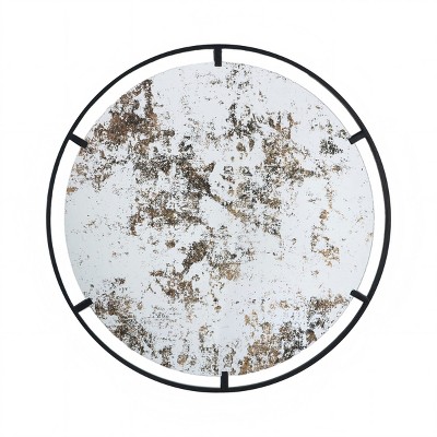 GlasFlength Decorative Wall Mirrors Wall Art Wall Mirror Classic Mirror Circle Mirror Vanity Mirror for Living Room, Black, 31.5"*0.7"*31.5"