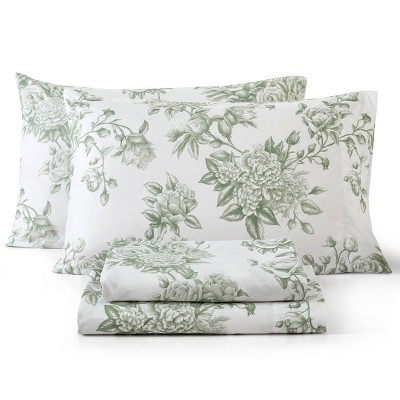HLC.ME Floral Bed Sheets - Bed Sheet Set - Wrinkle Resistant & Ultra Soft - Fits Mattresses up to 15 Inches Deep