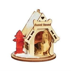 Old World Christmas Ginger Cottages Wooden Ornament for Christmas Tree, Basset Hound Doghouse - 1 of 4
