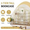 Whisen 5 Tiers Home Office Bookcase Bookshelf Display Shelf  with Round Top - 4 of 4