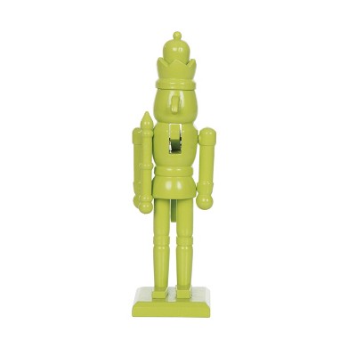 Transpac 7 Inch Wood Lime Green Nutcracker Decorative Object Christmas Tabletop Decor Gift Giving and Hostess Gifts Spot or Wipe Clean Indoor Use