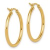 Black Bow Jewelry 2mm Round Hoop Earrings in 14k Yellow Gold, 25mm (1 Inch) - 4 of 4