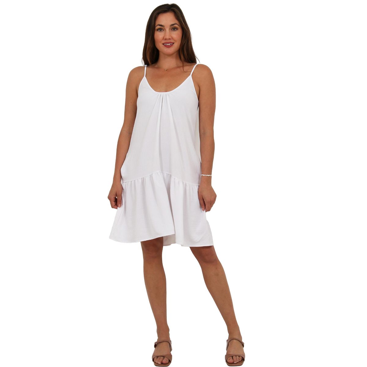 Womens Essential Scoop Neck Spaghetti Strap Pocket A Line Mini Dress - 24seven Comfort Apparel™ - thumbnail 6