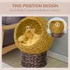 Whisen 23.5" Handwoven Elevated Cat Bed & Pet Beds, Cat Basket Bed with Soft Cushion & Cat Egg Chair Shape - 2 of 4
