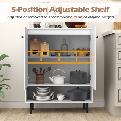 Costway Sideboard Buffet Cabinet 2-Door Kitchen Storage Cabinet w/ Adjustable Shelf — фото 6