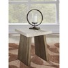 Signature Design by Ashley Brendalhouse Contemporary Square End Table - Faux Cement Top with Mango Wood Base, Light Brown - 2 of 4