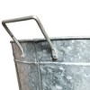 Embossed Design Oval Shape Galvanized Steel Tub With Side Handles Lightweight Storage Tub For Beverages Beer Bottles Planters Decor - 4 of 4