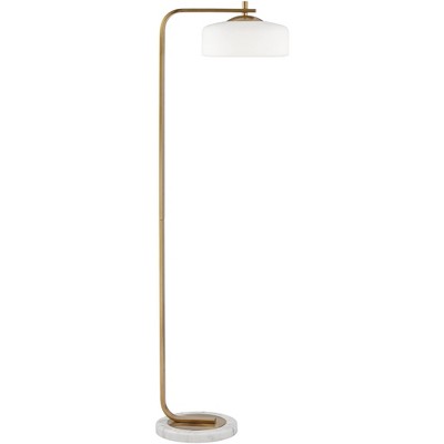 Pacific Coast Lighting 63" Marble Gold Offset Arm Modern Floor Lamp