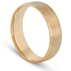 Pompeii3 6MM Flat Beveled Edge Mens Wedding Band 10k Yellow Rose White Gold or Platinum - 3 of 4