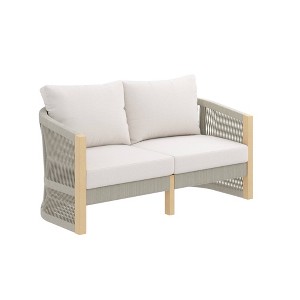 Nathan James Jagger Outdoor Loveseat Cream - 1 of 4