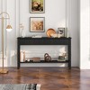 Costway 60" Console Table Retro Entryway Sofa Table with 4 Drawers & Open Shelf Hallway White/Black - image 2 of 4