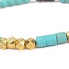 Hollywood Sensation Hollywood Sensation Gold Friendship Bracelet Handwoven with Turquoise Beads - image 2 of 4