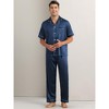 INSPIRE CHIC Men's Button Down Short Sleeve Casual Satin Pajamas Sets 2 Pieces - 2 of 4