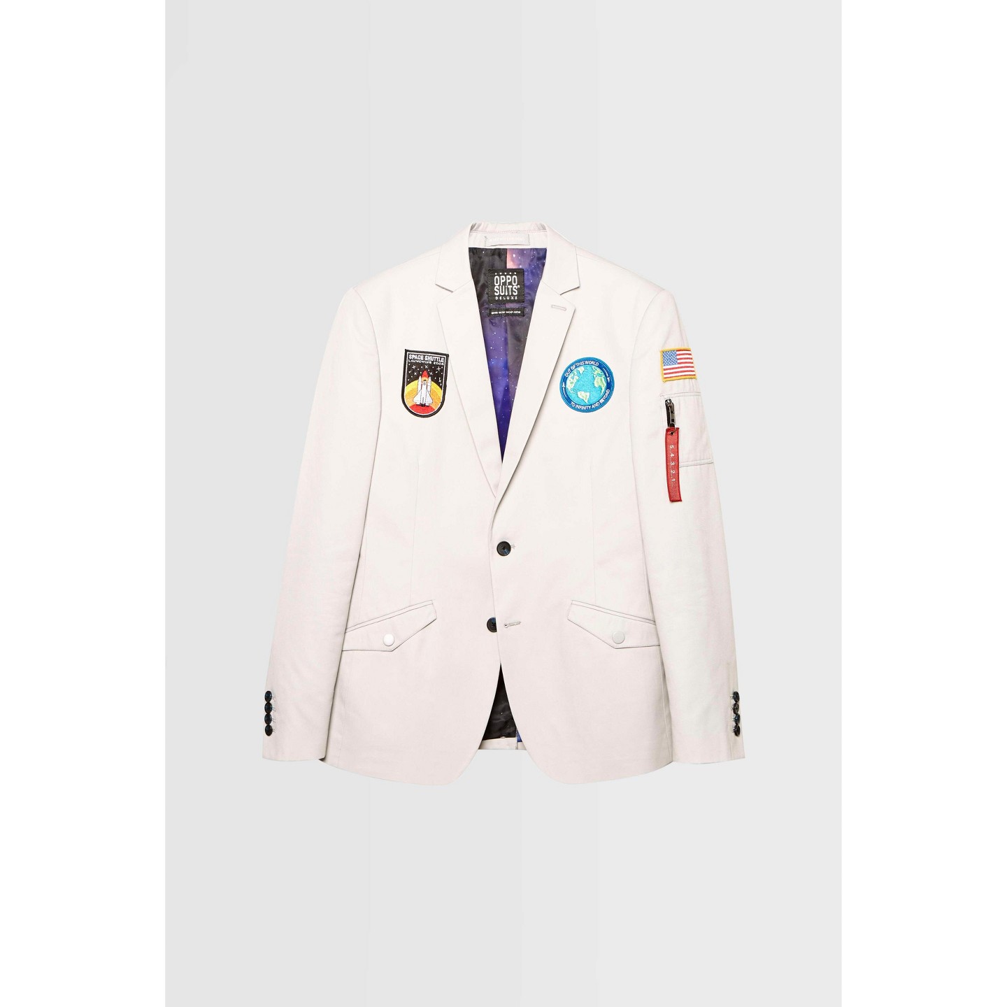 Мужская куртка OppoSuits Deluxe Blazer - NASA USA Astronaut Style Jacket - Off - White, цвет: Белый — фото 7