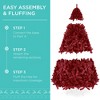 Best Choice Products Pre-Lit Burgundy Christmas Tree, Artificial Full Holiday Decoration w/ Incandescent Lights - 4 of 4