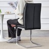 FONTOI 8PCS Arch Dining Chairs with High Resilience, Dining Chair with Arched Metal Legs for Living Room, Black&Silver, 21.6"*39"*17.3" - 2 of 4