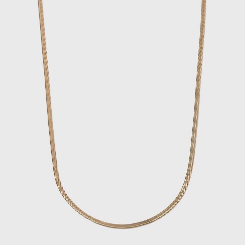 Flat Snake Chain, Skinny Gold Chain, Minimalist Necklace, Thick