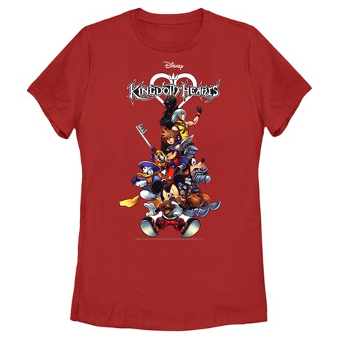 Women's Kingdom Hearts Coded Box Art T-shirt - Red - 2x Large : Target