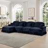 Modular L-Shaped Sectional Sofa with Flared Arms, Removable Ruffles Skirts & Movable Ottoman, Comfy Chenille Deep Seat Couch - 3 of 4