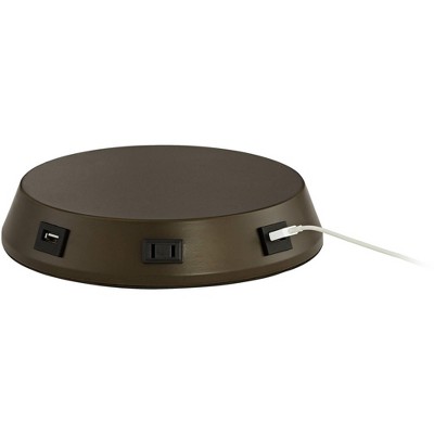 Bronze Industrial Table Lamp with USB and AC Power Outlet