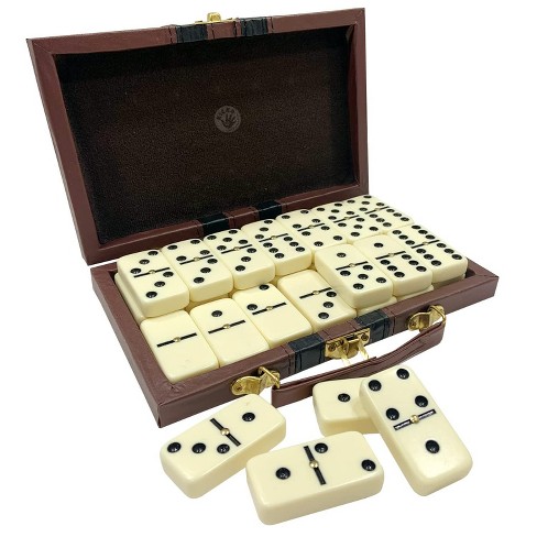 Kicko Premium Classic Domino Set - Up to 2-4 Players - Double Six - 28 Pieces, Brown - image 1 of 4