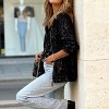 Women's Sparkly Sequin Bomber Jacket Short Zip-Up Party Evening Outerwear - 4 of 4