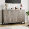 55" Buffet Storage Cabinet, Modern Sideboard Credenza with 4 Doors and Shelves, Coffee Bar Cabinet for Kitchen, Dining Room, Living Room - 4 of 4