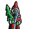 Santa with Pine Tree Ekkolight 33"H - 3 of 3