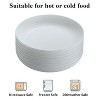 LunaLulinlk 9" White Plastic Plates 12 Pieces, Unbreakable and Reusable Large Deep Dinner Plates White - 4 of 4
