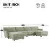 142" Chenille 6-Seat Modular U-Shaped Sectional Sofa with Petal Armrests, USB & Type-C Charging Ports, and Movable Ottoman - 2 of 4