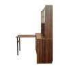 Okak 39.3IN Modern Computer Desk with Glass Doors, Folding L Shaped Table with Bookshelf and Hutch, Home Office Desks for Study, Living Room - 4 of 4
