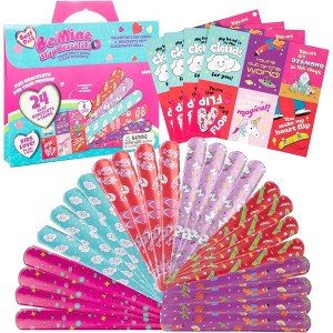 Valentines Day Slap Bracelets and Cards for Kids School Exchange (24pk) Each Gift Includes a Friendship Bracelet & Card - Enough for the Whole Class - 1 of 4