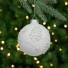 Northlight White and Silver Leaves Glass Ball Christmas Ornament - 3.5" - 2 of 4