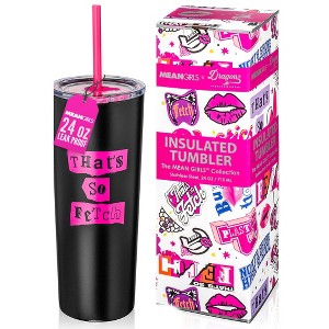 Mean Girls x Dragon Glassware 24 oz Vacuum Insulated Tumbler with Lid and Straws That's So Fetch - 1 of 4