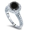 Pompeii3 1 3/4ct Vintage Treated Black Diamond Engagement Ring 14K White Gold - 2 of 4