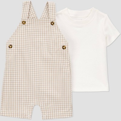 Carter's Just One You®️ Baby Boys' Gingham Shortalls - Brown