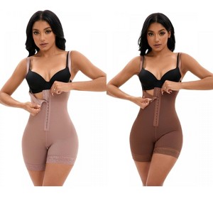 INSPIRE CHIC 2 Pcs Women's Cami Convertible Straps Tummy Control Front Hook Thigh Slimmers Body Shaper - 1 of 4