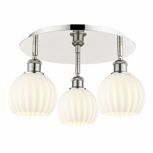 White Venetian - 3 Light Flush Mount In Modern Style-9 Inches Tall and 17.75 Inches Wide - 1 of 1