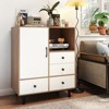 Tangkula Buffet Sideboard w/ 4 Drawers & Open Compartment Heavy-Duty Metal Legs - 2 of 4