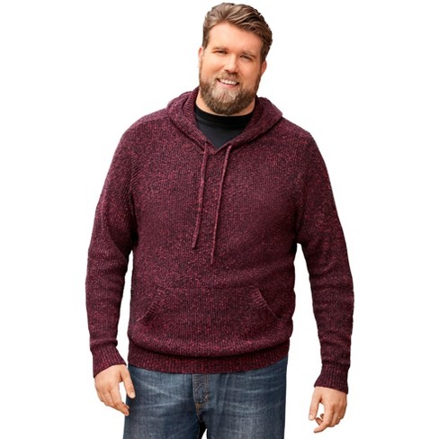 Kingsize Men's Big & Tall Shaker Knit Hoodie - Big - 8xl, Rich Burgundy Marl  Red : Target