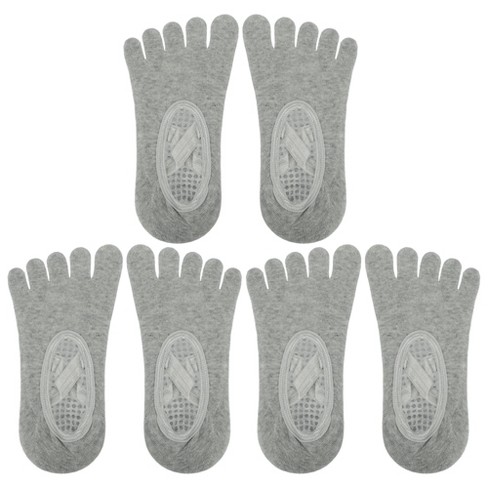 Unique Bargains Non-slip Yoga Socks Five Toe Socks Pilates Barre For Women  With Grips Beige 2 Pair : Target