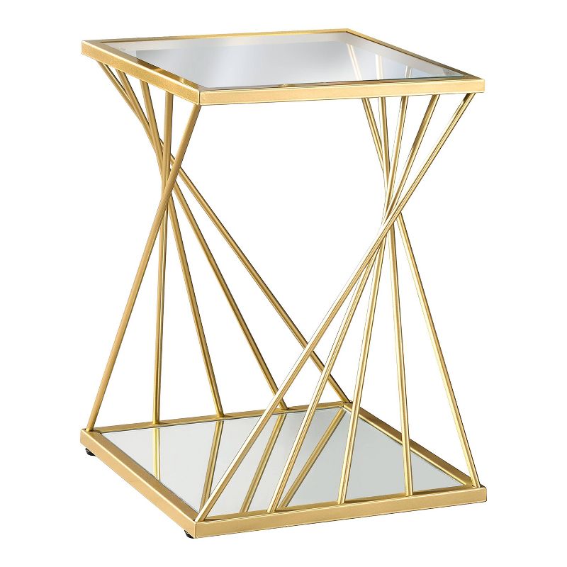 Rathlin Glass Top Side Table with Glass Top Gold - miBasics, 1 of 6